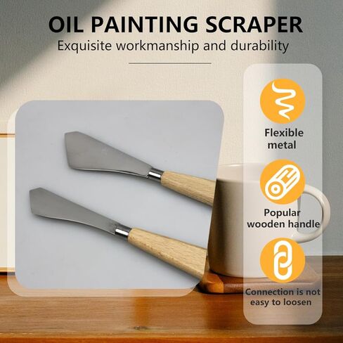 Brushes for Oil Painting Painting Knife Set 5pcs Stainless Steel Palette Knives Background Blender Brush and Fan Blender Artist Brush 2 &1inch Landscape Brushes for Oil Canvas Acrylic Painting in Saudi Arabia
