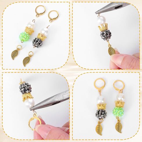 1 Box 100Pcs Leverback Earring Hooks, 18K Gold Plated Stainless Steel Leverback Hooks Round Dangle Earwires with Open Loop Ear Wire Clip Earring Connector for Jewelry Making Earrings Findings in Kuwait