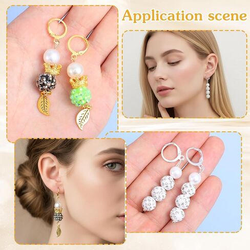 1 Box 100Pcs Leverback Earring Hooks, 18K Gold Plated Stainless Steel Leverback Hooks Round Dangle Earwires with Open Loop Ear Wire Clip Earring Connector for Jewelry Making Earrings Findings in Kuwait