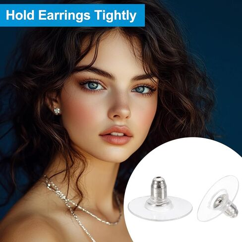 PATIKIL 925 Sterling Silver Earring Backs Replacements, Locking Earring Backs Earring Stopper Secure Locking Charm for Studs, Heavy Droopy Earrings in Saudi Arabia