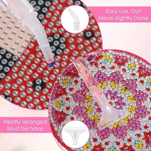 Mabor 19Pcs Diamond Dot Pen with Tray, Glue Clay, and Plastic Various Replacement Tips, 5D Diamond Art Pens Tools with Dual-Ended Drill Pen Accessories for Adults DIY Nail Art Crafts in Saudi Arabia