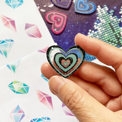 Pack of 4 Diamond Painting Magnetic Cover Minders, Cartoon Animals Duck Koala Cactus Heart Style Cover Holder Magnet for 5D DIY Diamond Art Accessories Tool (Heart) in Saudi Arabia