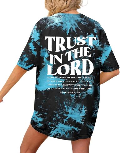 Oversized Tshirt Christian Shirts Short Sleeve Faith Letter Print Tee Shirt Casual Loose Tops in Saudi Arabia