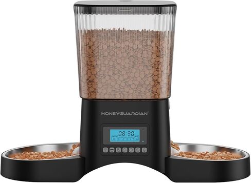 HoneyGuaridan Automatic Cat Feeder for 2 Cats,3.5L Dual Cat Food Dispenser, 2.4G/5G WiFi APP Control for Multiple Cats,2 Stainless Steel Bowls & 2 Slow Feeder Anti-Choking Bowls, Dual Power in Saudi Arabia
