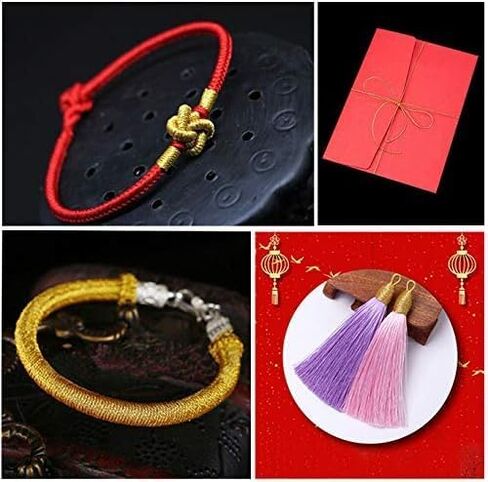 1mm Spool Gold Metallic Cord Tinsel String Jewelry Braided Thread, Total Length 109 Yards/ 328 Feet (Gold) in Saudi Arabia