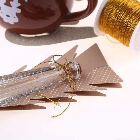 1mm Spool Gold Metallic Cord Tinsel String Jewelry Braided Thread, Total Length 109 Yards/ 328 Feet (Gold) in Saudi Arabia