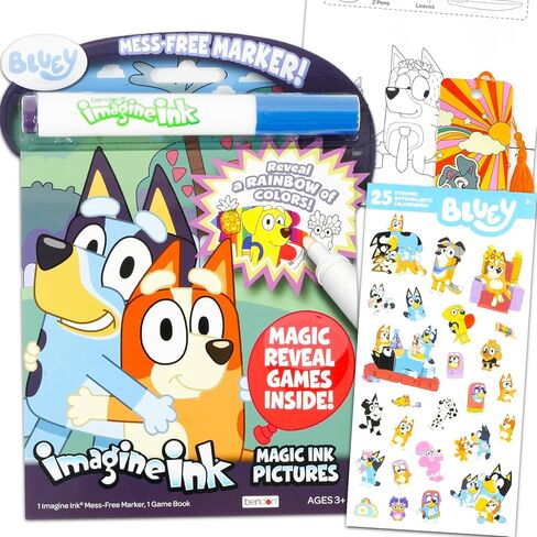 Bluey Mess Free Coloring Book Set - Bundle with Bluey Imagine Ink with Mess Free Coloring Pages Plus Stickers, More | Coloring Activities for Boys, Girls, Kids in Saudi Arabia