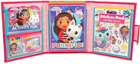 مجموعة الأنشطة النهائية لبيت الدمى من Dreamworks Gabby - حزمة محفظة تحتوي على كتب التلوين والملصقات والألعاب والألغاز والرسم والمزيد | أنشطة بيت الدمى غابي للفتيات والأطفال in Saudi Arabia