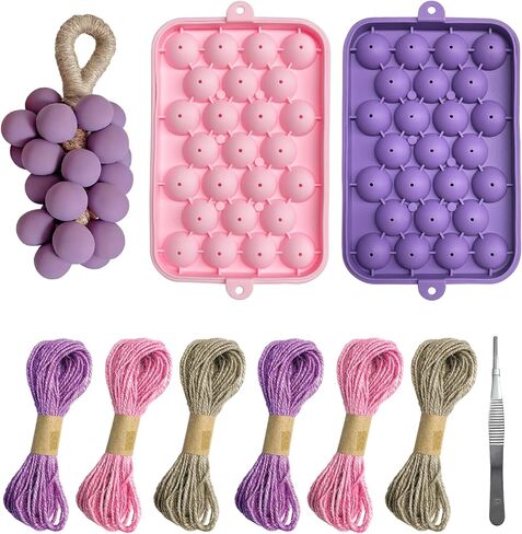 Grape Soap Making Kit,Handmade Soap Grape Mould,Hemp Rope，Tweezers，Can be Given as A Gift in Kuwait