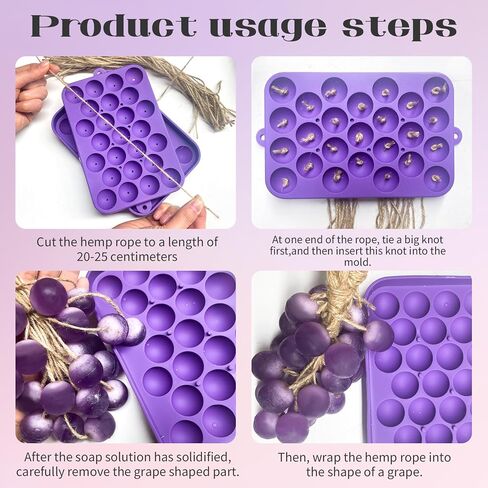 Grape Soap Making Kit,Handmade Soap Grape Mould,Hemp Rope，Tweezers，Can be Given as A Gift in Kuwait
