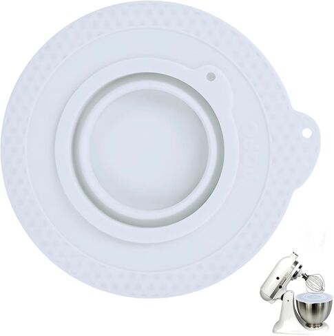 غطاء وعاء خلاط من السيليكون متوافق مع خلاط كيتشن ايد 4.5-5 لتر برأس مائل، غطاء وعاء الخلاط لمنع انسكاب المكونات (أبيض) in Kuwait