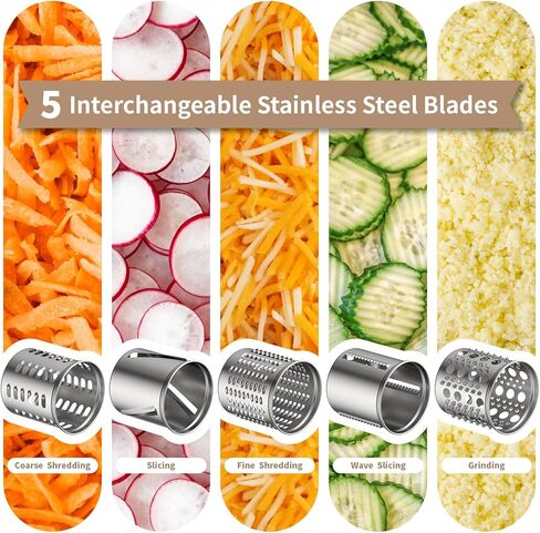 ملحق تقطيع وتقطيع من الفولاذ المقاوم للصدأ لخلاط حامل KitchenAid، ومرفق مبشرة الجبن لـ KitchenAid مع 5 شفرات، آمن للاستخدام في غسالة الأطباق in Kuwait