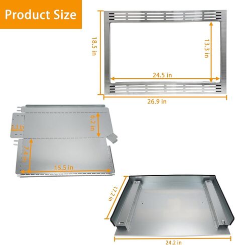 NN-TK922SS 27-inch Trim Kit for 2.2 cu ft Microwave Ovens Compatible with Panasonic, 27 inch, Stainless Steel in Saudi Arabia