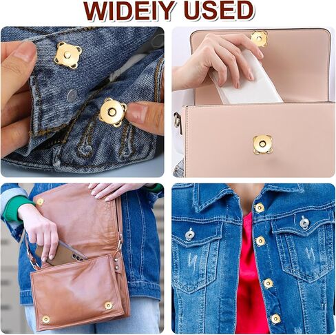 30 Sets Gold Plum Magnetic Snaps Buttons 14mm Magnetic Snaps Sewing Plum Buttons for Purses Handbags Clothes in Saudi Arabia