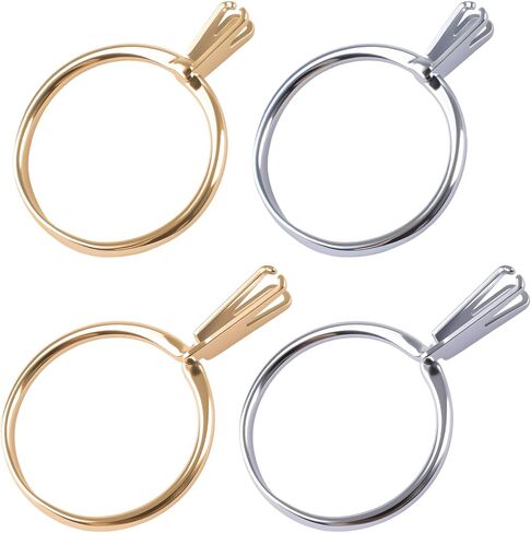 4Pcs Wedding Try-On Tool Ring, Gemstone Holder Ring Jewllers Display Craft Tool Diamond Prong Claw Holder (Silver and Gold) in Saudi Arabia
