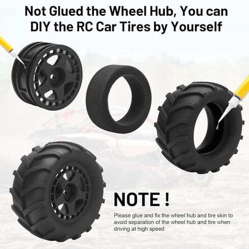 1/14 RC Car Tires and Wheels, daitoku 12mm Hex RC Truck Tires for TRAXXAS 1/16 E-Revo Rlaarlo HSP 94186 16208 16209 16210 WLtoys 144001 MJX16208 HBX2105A 3101A 1/14 1/16 Truck in Saudi Arabia