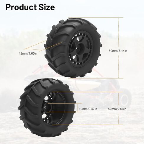 1/14 RC Car Tires and Wheels, daitoku 12mm Hex RC Truck Tires for TRAXXAS 1/16 E-Revo Rlaarlo HSP 94186 16208 16209 16210 WLtoys 144001 MJX16208 HBX2105A 3101A 1/14 1/16 Truck in Saudi Arabia