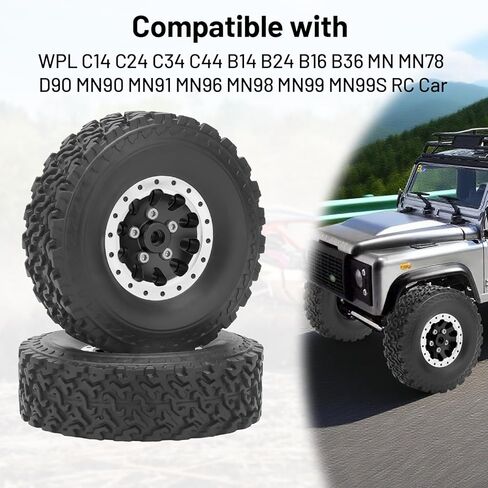 عجلات وإطارات Daitoku 1/12 Beadlock RC لـ WPL C14 C24 C34 C44 B14 B24 B16 B36 MN MN78 D90 MN90 MN91 MN96 MN98 MN99 MN99S (أسود) in Saudi Arabia