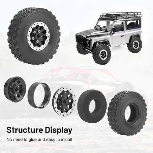 عجلات وإطارات Daitoku 1/12 Beadlock RC لـ WPL C14 C24 C34 C44 B14 B24 B16 B36 MN MN78 D90 MN90 MN91 MN96 MN98 MN99 MN99S (أسود) in Saudi Arabia