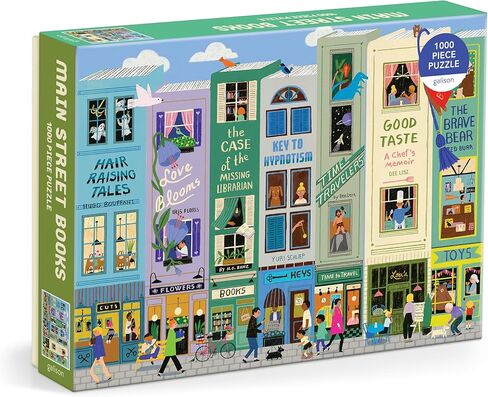 كتب Galison Main Street - أحجية الصور المقطوعة المكونة من 1000 قطعة تتميز بعمل فني جميل لحي يحمل عنوان كتاب in Saudi Arabia