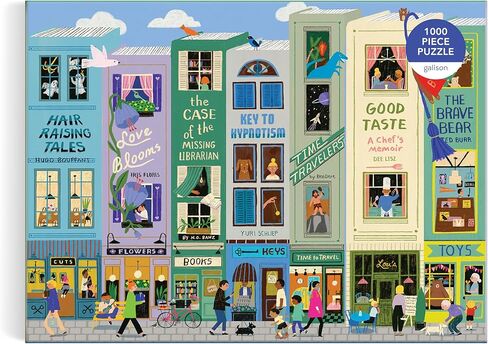 كتب Galison Main Street - أحجية الصور المقطوعة المكونة من 1000 قطعة تتميز بعمل فني جميل لحي يحمل عنوان كتاب in Saudi Arabia
