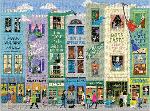 كتب Galison Main Street - أحجية الصور المقطوعة المكونة من 1000 قطعة تتميز بعمل فني جميل لحي يحمل عنوان كتاب in Saudi Arabia