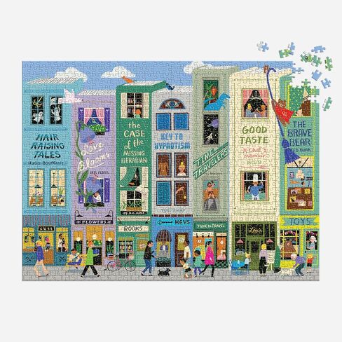 كتب Galison Main Street - أحجية الصور المقطوعة المكونة من 1000 قطعة تتميز بعمل فني جميل لحي يحمل عنوان كتاب in Saudi Arabia