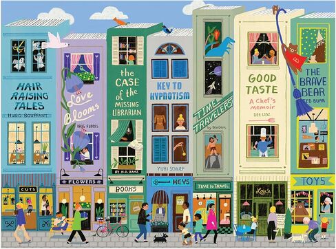 كتب Galison Main Street - أحجية الصور المقطوعة المكونة من 1000 قطعة تتميز بعمل فني جميل لحي يحمل عنوان كتاب in Saudi Arabia