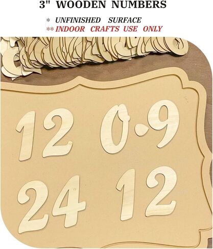 3 Inch 168 Pieces Wooden Numbers Unfinished Wood Numbers 0-9 Clock Numbers for Painting DIY Crafts in Saudi Arabia