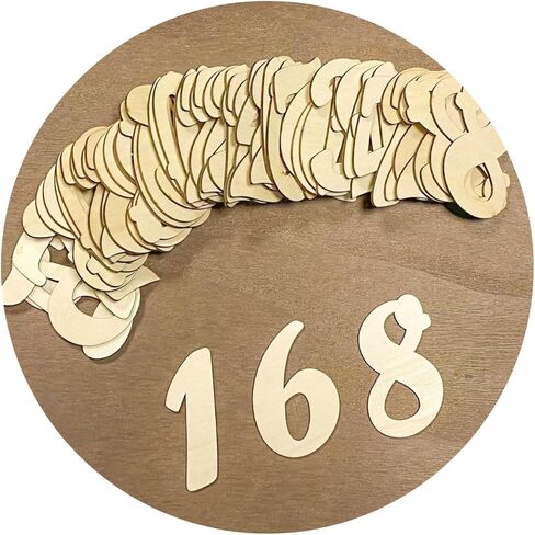 3 Inch 168 Pieces Wooden Numbers Unfinished Wood Numbers 0-9 Clock Numbers for Painting DIY Crafts in Saudi Arabia