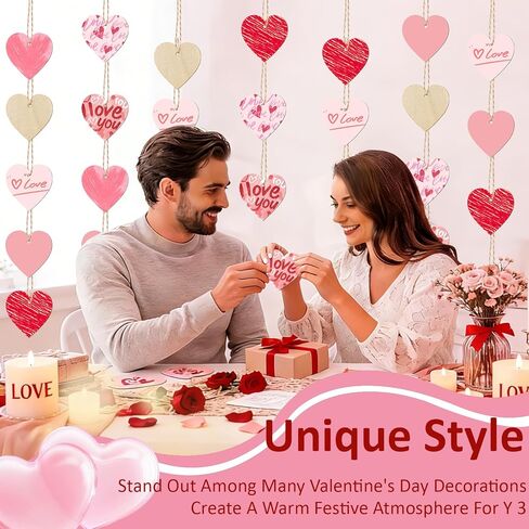 MEMOVAN 2" Wood Heart Cutouts 50PCS Natural Heart Wood Slices DIY Heart Wooden Ornaments Embellishments Blank Heart Slice with Rope Wooden Hearts for Crafts Valentine Wedding Thanksgiving Birthday in Kuwait