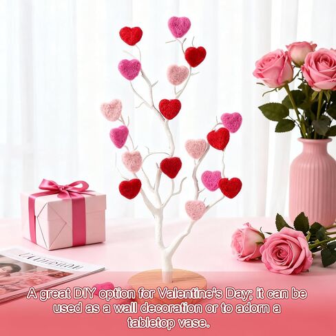 Hahafelt 36 Pcs Mini Felted Hearts 1 Inch Valentine's Day Mini Heart Shape Felt Wool for Handmade DIY Crafts Home Decoration Wreath Art Projects Valentines Decor in Saudi Arabia