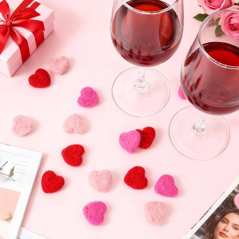 Hahafelt 36 Pcs Mini Felted Hearts 1 Inch Valentine's Day Mini Heart Shape Felt Wool for Handmade DIY Crafts Home Decoration Wreath Art Projects Valentines Decor in Saudi Arabia