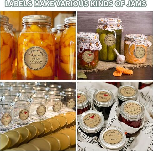 500 Pcs 2″ Round Homemade with Love Kraft Labels with 6 Designs – Multi-Use Stickers for Cookie Bags, Fudge Containers, Canning, Crafts, Organizing, Price Tags & Personalized Gifts in Saudi Arabia