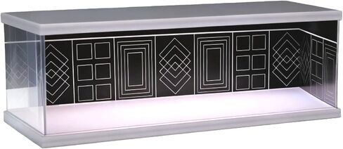 Diorama Display Case Compatible for Hot Wheels Matchbox Mini GT Diecast Cars,Stackable 1/64 1/43 1/18 Car Garage Showroom Parking Lot Scene Display Model with Three-Color Dimmable Light (A, 1/64) in Saudi Arabia