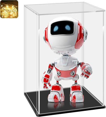 حافظة عرض أكريليك من LANSCOERY، صندوق عرض تجميعي للمقتنيات، تصميم عرض مقاوم للغبار وسلس، متوافق مع قاعدة سوداء Bearbrick 400% 6x6x12 بوصة in Kuwait