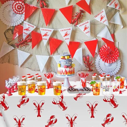 60 Pcs Crawfish Boil Cups, 16 oz Plastic Cups Disposable Party Decoration Lobster Cup Drinking Tableware for Party Supplies in Saudi Arabia