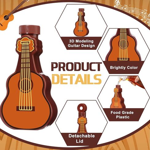 Tanlade 24 Pcs 10 oz Guitar Shaped Cups Bulk with Straw Plastic Guitar Cups Musical Theme Party Drinking Bottles Rock 80s Supplies for Music Birthday Party Carnival Decoration in Saudi Arabia