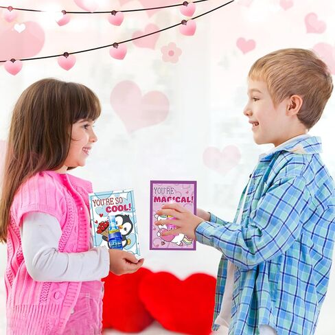 24 Pack Finger Lights Valentines, Bulk Valentines Day Cards Gifts for Kids School Gift Exchange Classroom Prizes Valentine s Day Cards Party Favors for Kids Boys Girls Goodie Bag Toys Stuffers in Kuwait