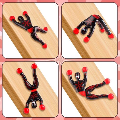 Letapapa 28 Pack Valentine's Day Cards for Kids with Sticky Wall Climbing Men Ninja Toys, Valentines Greeting Cards for Boys Girls School Classroom Gifts Exchange, Valentine's Prizes Party Favors in Saudi Arabia