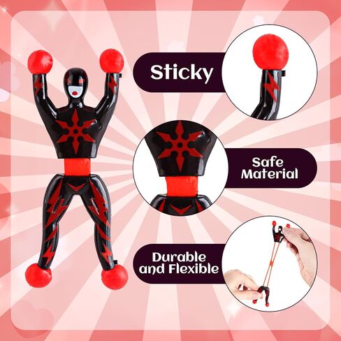 Letapapa 28 Pack Valentine's Day Cards for Kids with Sticky Wall Climbing Men Ninja Toys, Valentines Greeting Cards for Boys Girls School Classroom Gifts Exchange, Valentine's Prizes Party Favors in Saudi Arabia