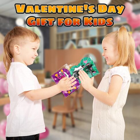 Letapapa 28 Pack Valentine's Day Cards for Kids with Sticky Wall Climbing Men Ninja Toys, Valentines Greeting Cards for Boys Girls School Classroom Gifts Exchange, Valentine's Prizes Party Favors in Saudi Arabia