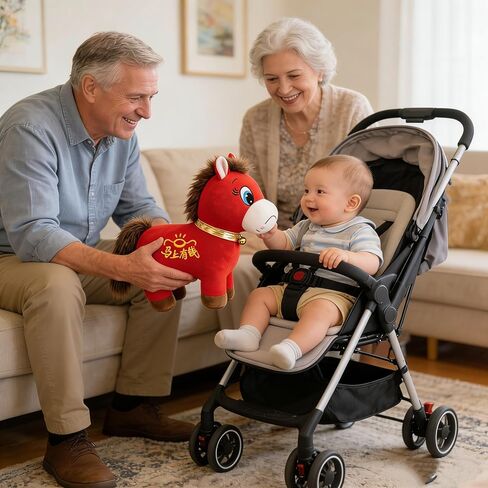 Crying Horse, Sad Horse, Year of 2026 Horseplush, Lucky Chinese Lunar New Year Ornament for Home Store Tabletop Decor, Red Smiling/Crying Horsespring Festival in Saudi Arabia