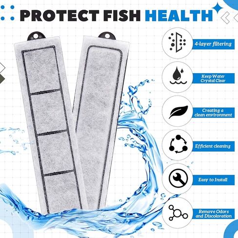 12 Pcs Filter Cartridges Replacement Refill Compatible with RF-S for Desktop Aquariums in Kuwait