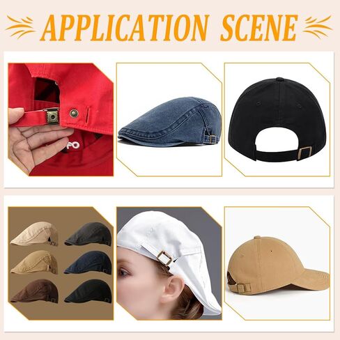 WADORN 40 Set Stainless Steel Hat Cap Buckle, 4 Colors Baseball Hat Adjustment Buckle Hats Rectangle Snap Replacement for Caps Backpack Adjustable Straps Repair Hats Making Accessories in Saudi Arabia