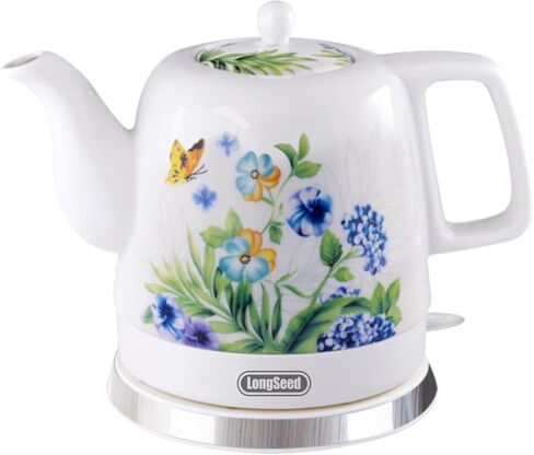 Ceramic Electric Kettle, 1.2L/1000W Boil Water Quickly and Easily,Boil-Dry Protection,Auto Shut Off, Detachable Swivel Base,Hot water kettle for Coffee & Tea in Kuwait