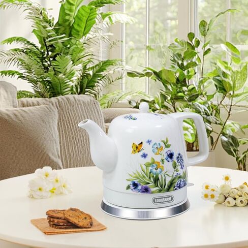 Ceramic Electric Kettle, 1.2L/1000W Boil Water Quickly and Easily,Boil-Dry Protection,Auto Shut Off, Detachable Swivel Base,Hot water kettle for Coffee & Tea in Kuwait