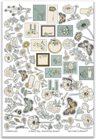 Paper & Sticker Kit - A Good Day-Blue - for Baby Boy Spring Love 20 Double-Sided 12x12 Papers with 39 Designs & 1 8X12 Sticker Sheet - Scrapbooking Card Making Crafting - by Miss Kate Cuttables in Saudi Arabia