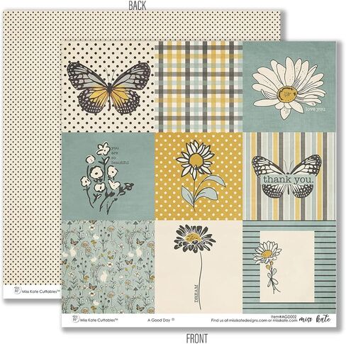 Paper & Sticker Kit - A Good Day-Blue - for Baby Boy Spring Love 20 Double-Sided 12x12 Papers with 39 Designs & 1 8X12 Sticker Sheet - Scrapbooking Card Making Crafting - by Miss Kate Cuttables in Saudi Arabia
