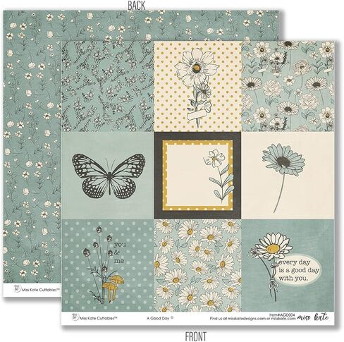 Paper & Sticker Kit - A Good Day-Blue - for Baby Boy Spring Love 20 Double-Sided 12x12 Papers with 39 Designs & 1 8X12 Sticker Sheet - Scrapbooking Card Making Crafting - by Miss Kate Cuttables in Saudi Arabia